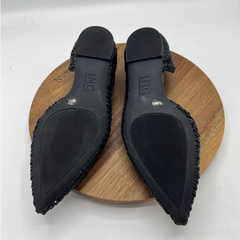 INC Abron Black Woven Flats - Women's Size 11 Ballet Slip-On - Picture 5 of 8
